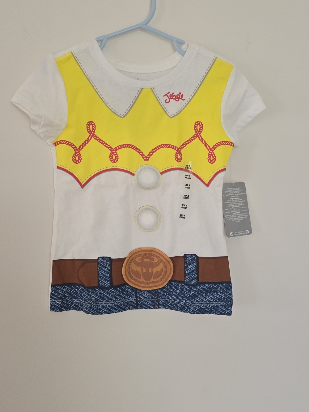 Disney Jessie Graphic Girls Tee - White, Yellow & Red
